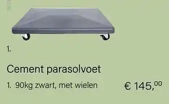 Multi bazar Cement parasolvoet 90kg zwart, met wielen aanbieding