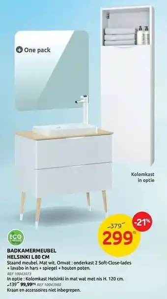 Badkamermeubel helsinki l80 cm