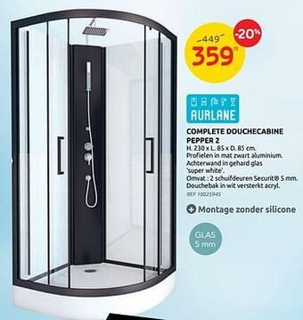 Brico Complete douchecabine pepper 2 aanbieding