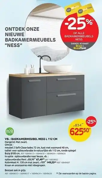 Brico Badkamermeubel ness l 112 cm aanbieding