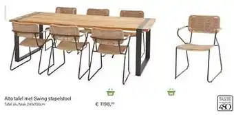 Multi bazar Swing tafel alu-teak 240x100cm aanbieding