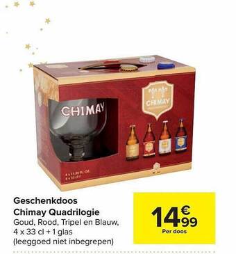 Carrefour Geschenkdoos chimay quadrilogie aanbieding