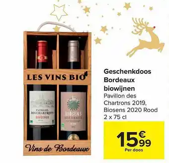 Carrefour Geschenkdoos bordeaux biowijnen aanbieding