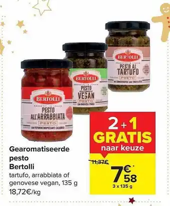 Carrefour Gearomatiseerde pesto bertolli aanbieding