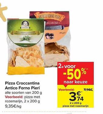 Carrefour Pizza croccantina antico forno pieri aanbieding