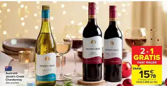Carrefour Jacob's creek chardonnay aanbieding