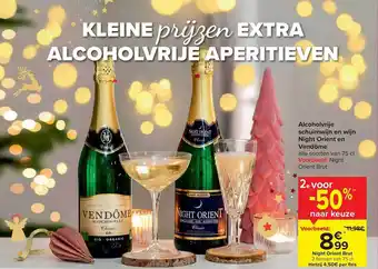 Carrefour Alcoholvrije schuimwijn en wijn night orien en vendôme aanbieding