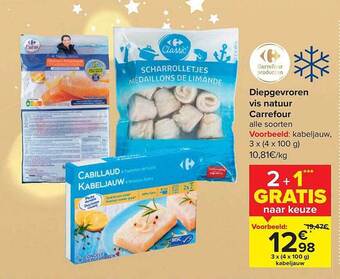 Carrefour Diepgevroren vis natuur aanbieding
