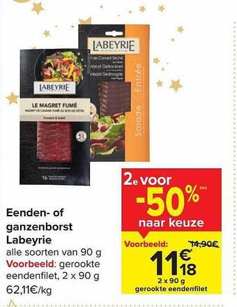 Carrefour Eenden of ganzenborst labeyrie aanbieding
