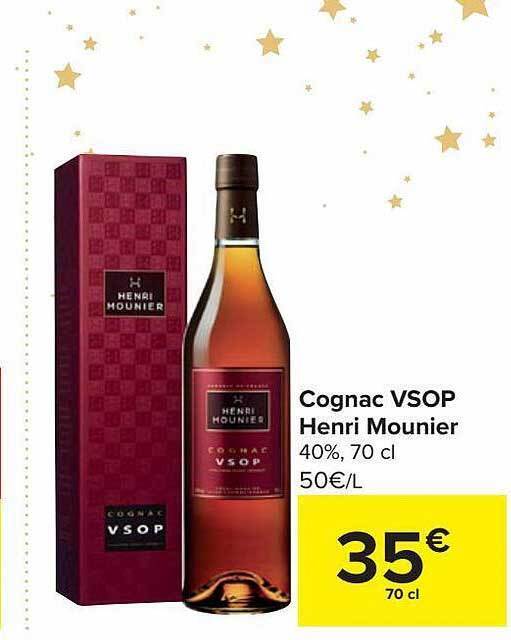 Cognac vsop henri mounier promotie bij Carrefour