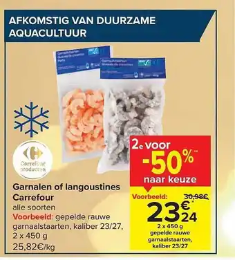 Carrefour Garnalen of langoustines aanbieding