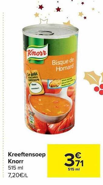 Carrefour Kreeftensoep knorr aanbieding