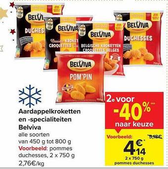 Carrefour Aardappelkroketten en specialiteiten belviva aanbieding