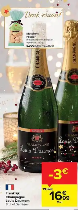 Carrefour Macarons fossier, champagne louis daumont aanbieding