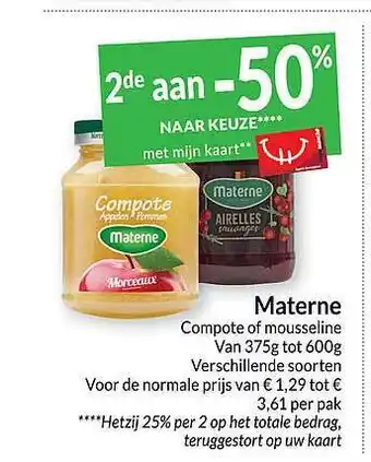 Intermarché Materne compote of mousseline aanbieding