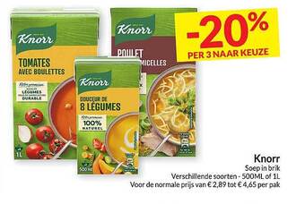 Intermarché Knorr soep in brik aanbieding