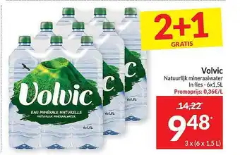 Intermarché Volvic natuurlijk mineraalwater aanbieding