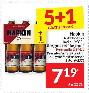 Intermarché Hapkin sterk blond bier aanbieding