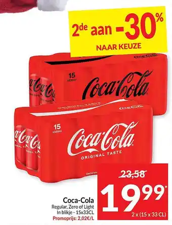 Intermarché Cocacola regular, zero of light aanbieding