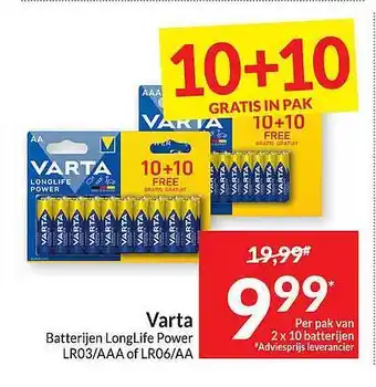 Intermarché Varta batterijen aanbieding