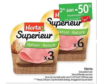 Intermarché Herta gekookte ham aanbieding