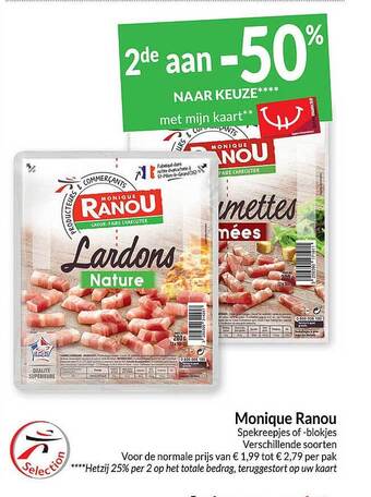 Intermarché Monique ranou spekreepjes of blokjes aanbieding