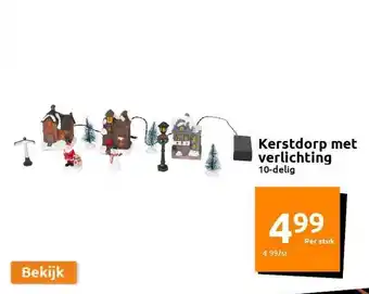Action Kerstdorp met verlichting aanbieding
