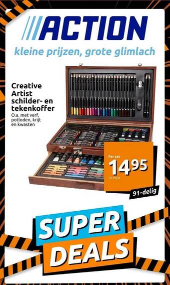 Action Creative artist schilder en tekenkoffer aanbieding