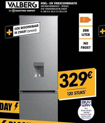 Electro Depot Valberg koel en vriescombinatie aanbieding