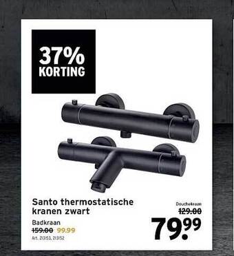 GAMMA Santo thermostatische kranen zwart aanbieding