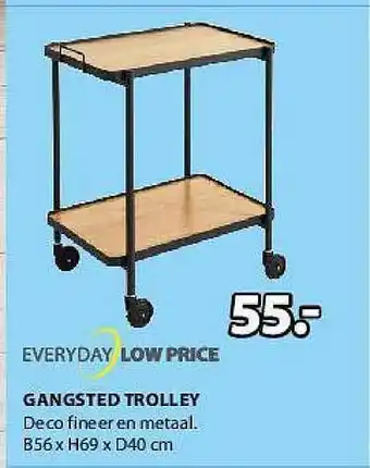 Jysk Everyday Low Price Gangsted Trolley 56x69x40cm aanbieding