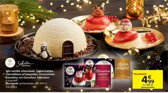 Carrefour Iglo vanille chocolade, ijsmannetjes, merveilleux of koepeltje stracciatella carrefour en carrefour selection aanbieding