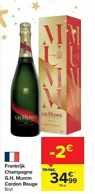 Carrefour Champagne g.h. mumm cordon rouge brut aanbieding