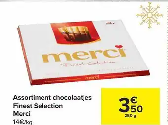 Carrefour Assortiment chocolaatjes finest selection merci aanbieding