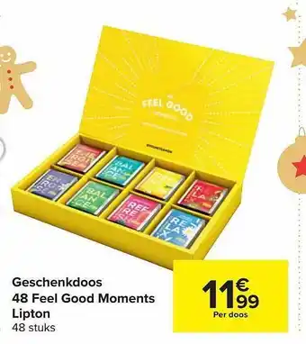 Carrefour Geschenkdoos 48 feel good momentse lipton aanbieding