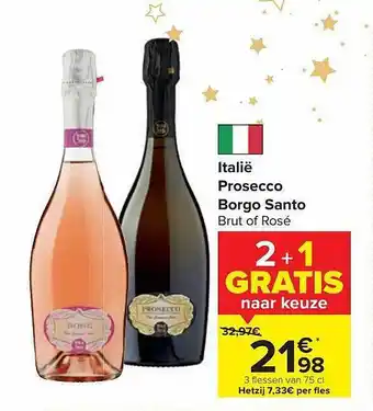 Carrefour Prosecco borgo santo brut of rosé aanbieding