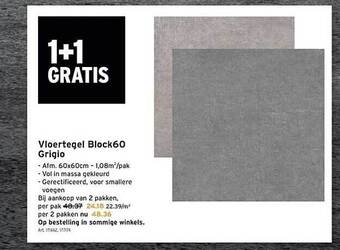 GAMMA Vloertegel block60 grigio aanbieding