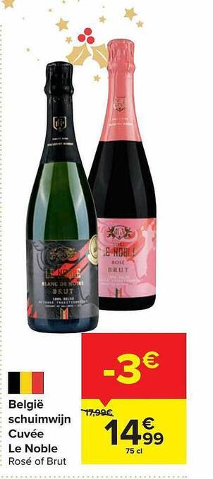 Carrefour België schuimwijn cuvée le noble aanbieding