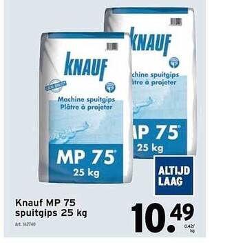 GAMMA Knauf mp 75 spuitgips 25 kg aanbieding