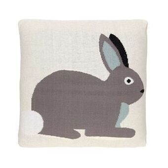 Leen Bakker Art for Kids kinderkussen Konijn - dubbelzijdig - 35x35 cm - Leen Bakker aanbieding