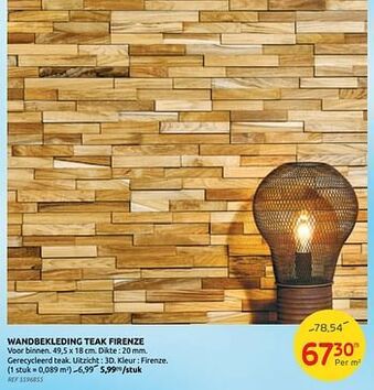 Brico Wandbekleding teak firenze aanbieding