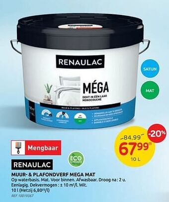 Brico Muur- + plafondverf mega mat aanbieding