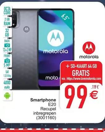 Cora Motorola Smartphone E20 recupel inbregrepen aanbieding
