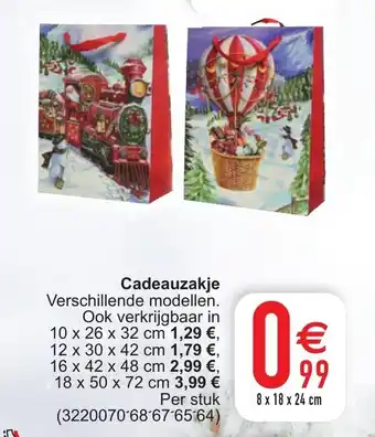 Cadeauzakje verschillende modellen 8x18x24cm