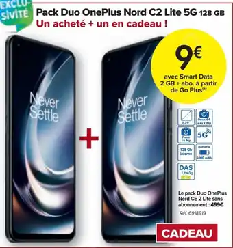 Carrefour Market Pack Duo OnePlus Nord C2 Lite 5G 128GB aanbieding