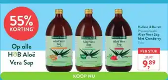 Holland & Barrett Holland & Barrett Aloe Vera Sap met Cranberry 1Liter aanbieding