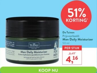 Holland & Barrett De Tuinen Men Daily Moisturizer 50ml aanbieding