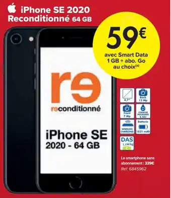 Carrefour Market iPhone SE 2020 Reconditionne 64GB aanbieding