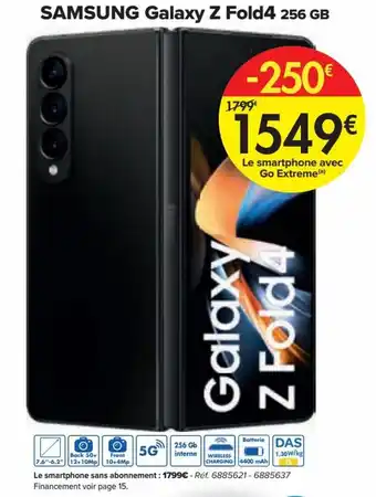 Carrefour Market Samsung Galaxy Z Fold4 256 GB aanbieding