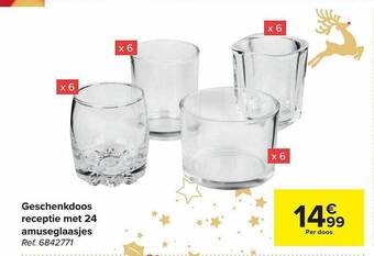 Carrefour Geschenkdoos receptie met 24 amuseglaasjes aanbieding